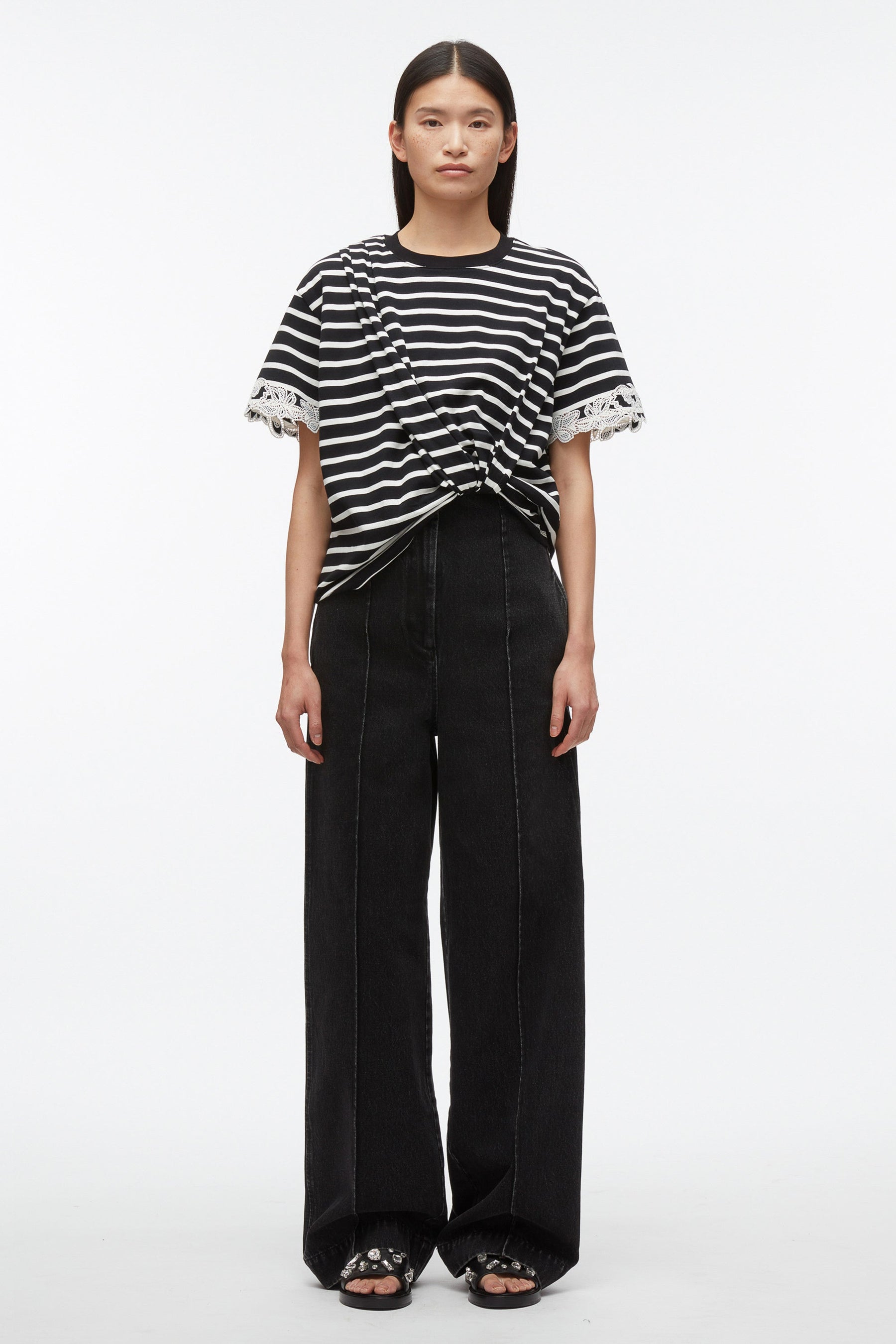 3 1 Phillip Lim Lace Impressions Tee With Floret Tees 600058961blk