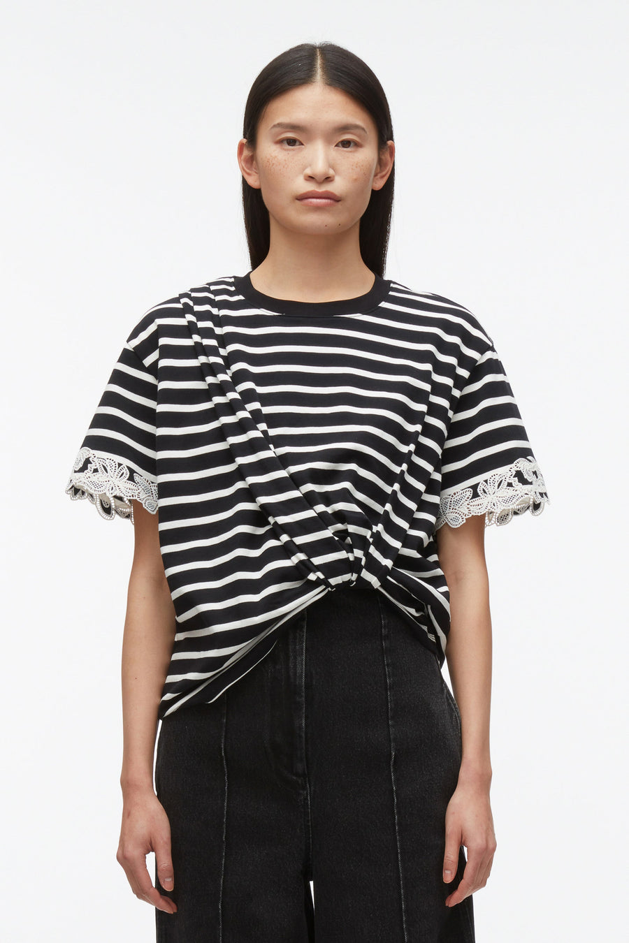 Draped Tee with Lace Embroidery – 3.1 Phillip Lim