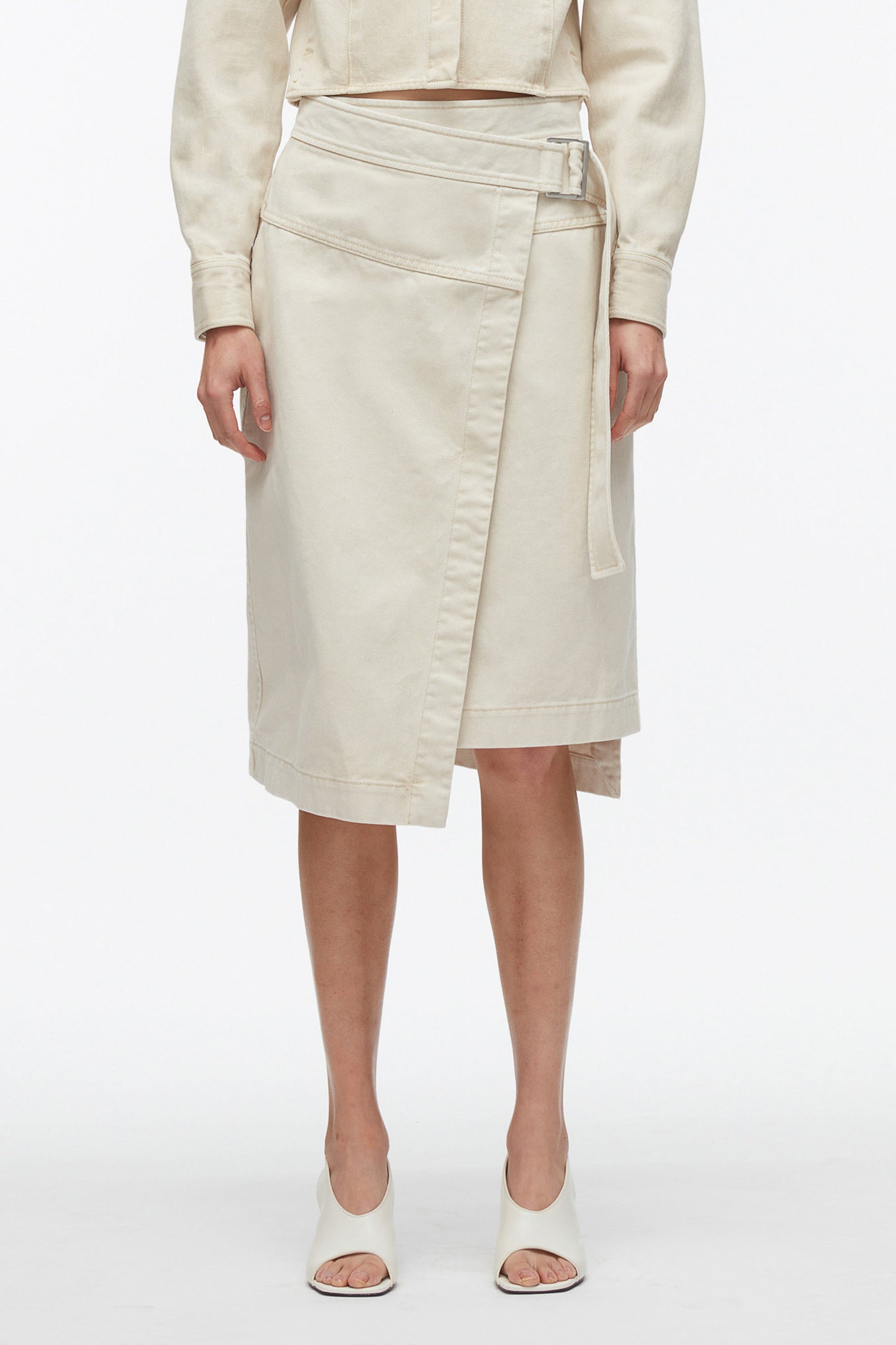 Denim Wrap Half Skirt