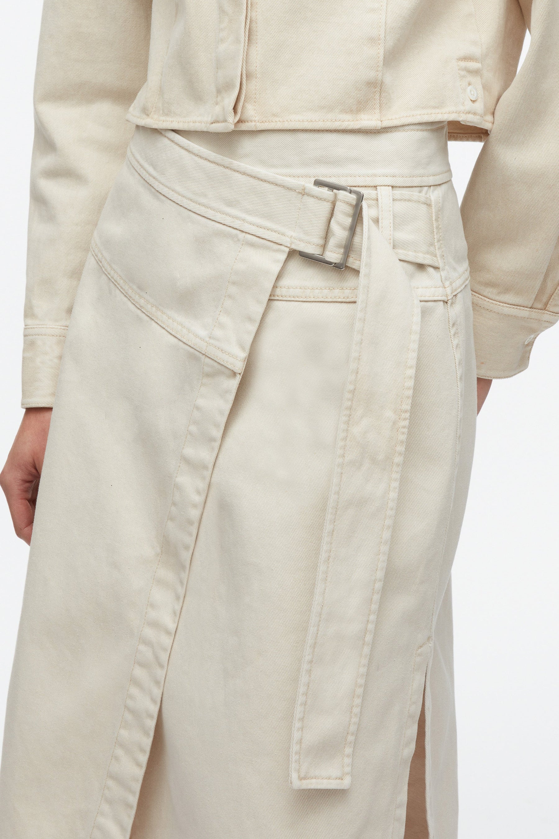 Denim Wrap Half Skirt