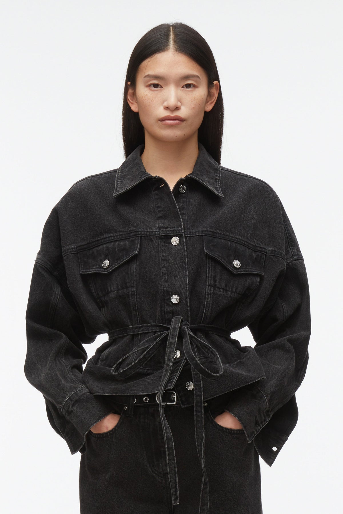 Black Denim Boxy Jacket | Phillip Lim Women
