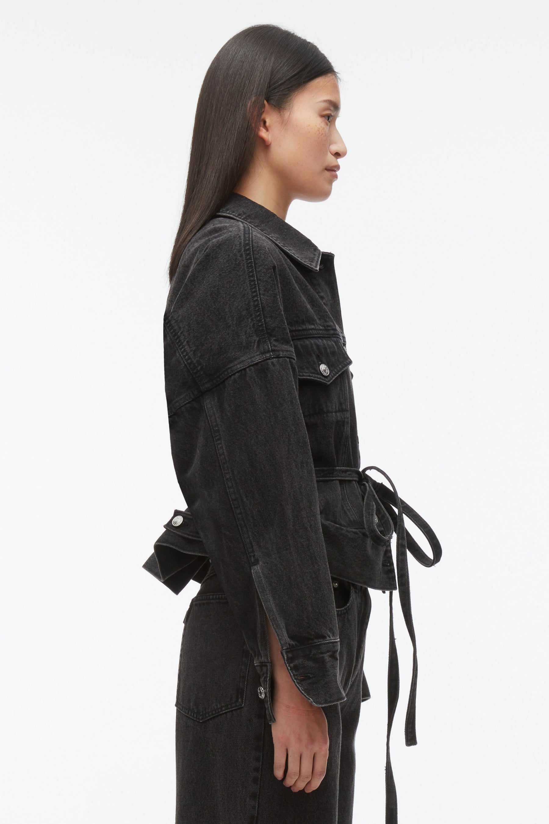 LILY COTTON DENIM BOXY JACKET WITH WIDE SLEEVES main image 0