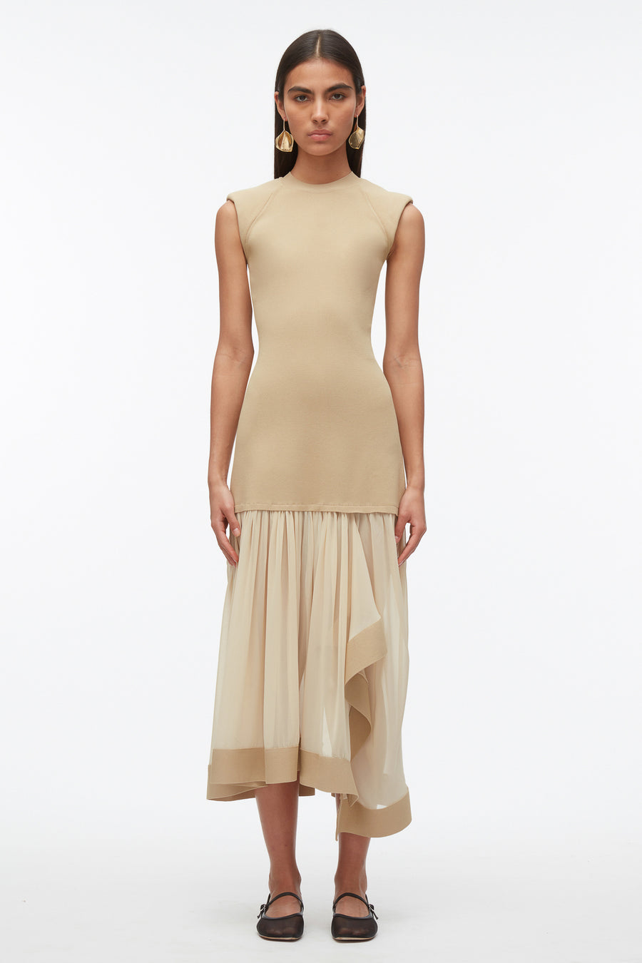 Compact Rib Dress with Chiffon Skirt – 3.1 Phillip Lim