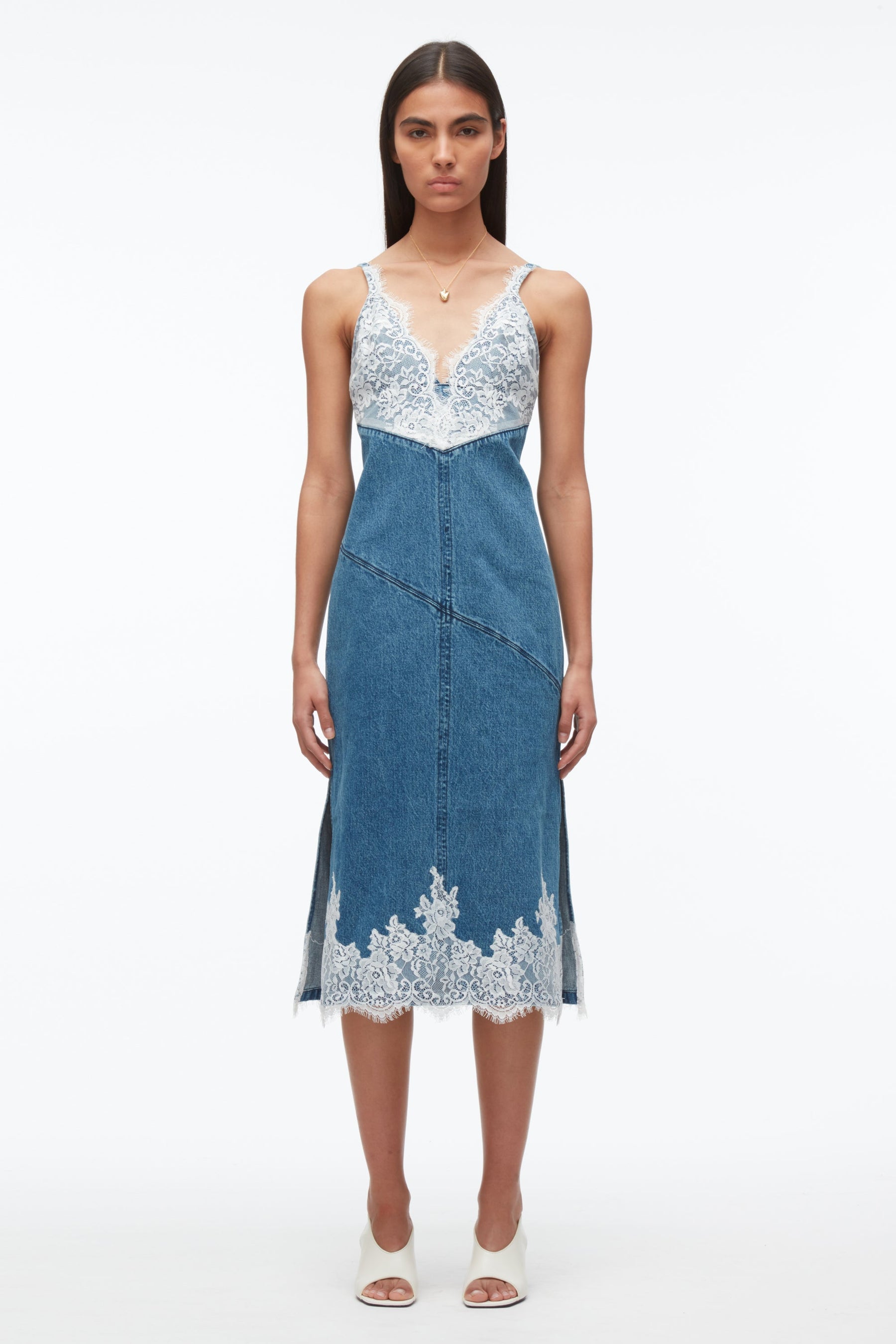 Denim Slip Dress with Lace | Stylish Women's Wear | Phillip Lim 3.1 Phillip Lim Denim Slip Dress with Lace | Stylish Women's Wear | Phillip Lim 3.1 Phillip Lim