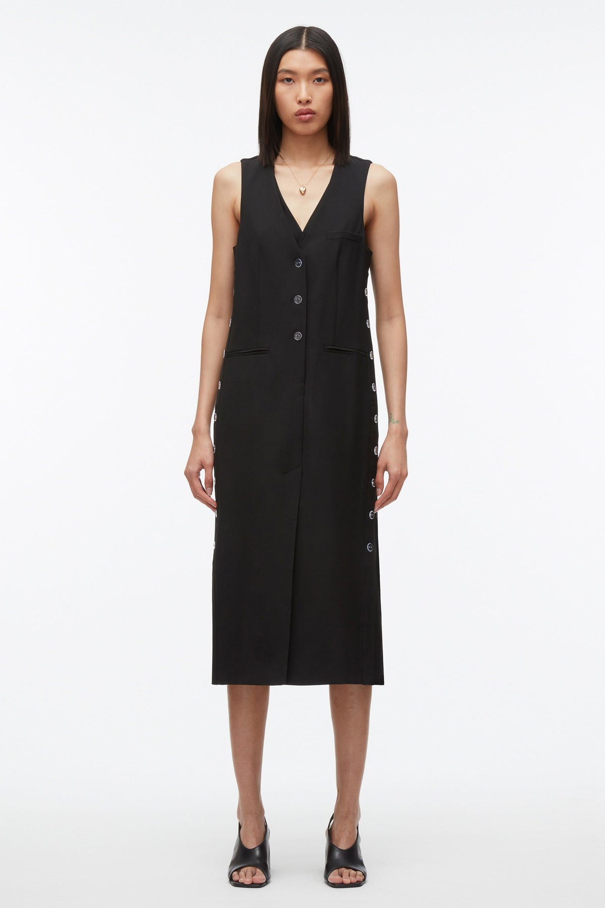 tailored vest maxi dress with Set in Bra – 3.1 Phillip Lim Dress Length Color:green-multi-swatch B.Darlin Juniors' Glitter-Knit Skater Semi Annual Sale