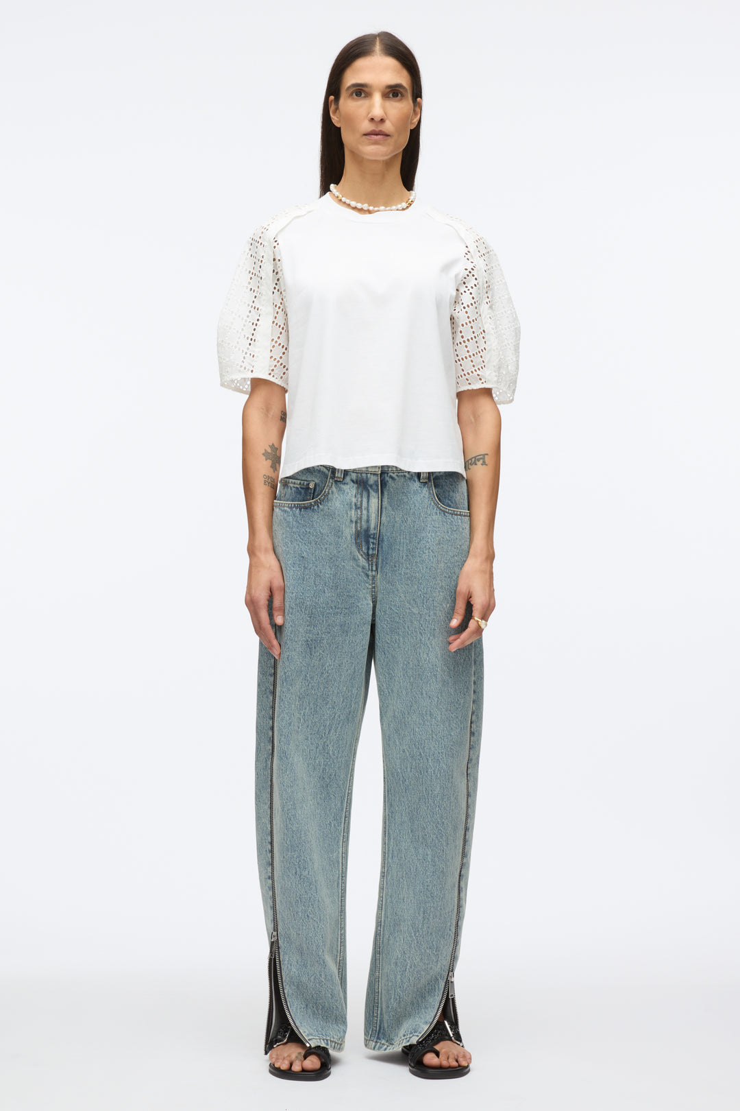 Broderie Anglaise Combo Tee