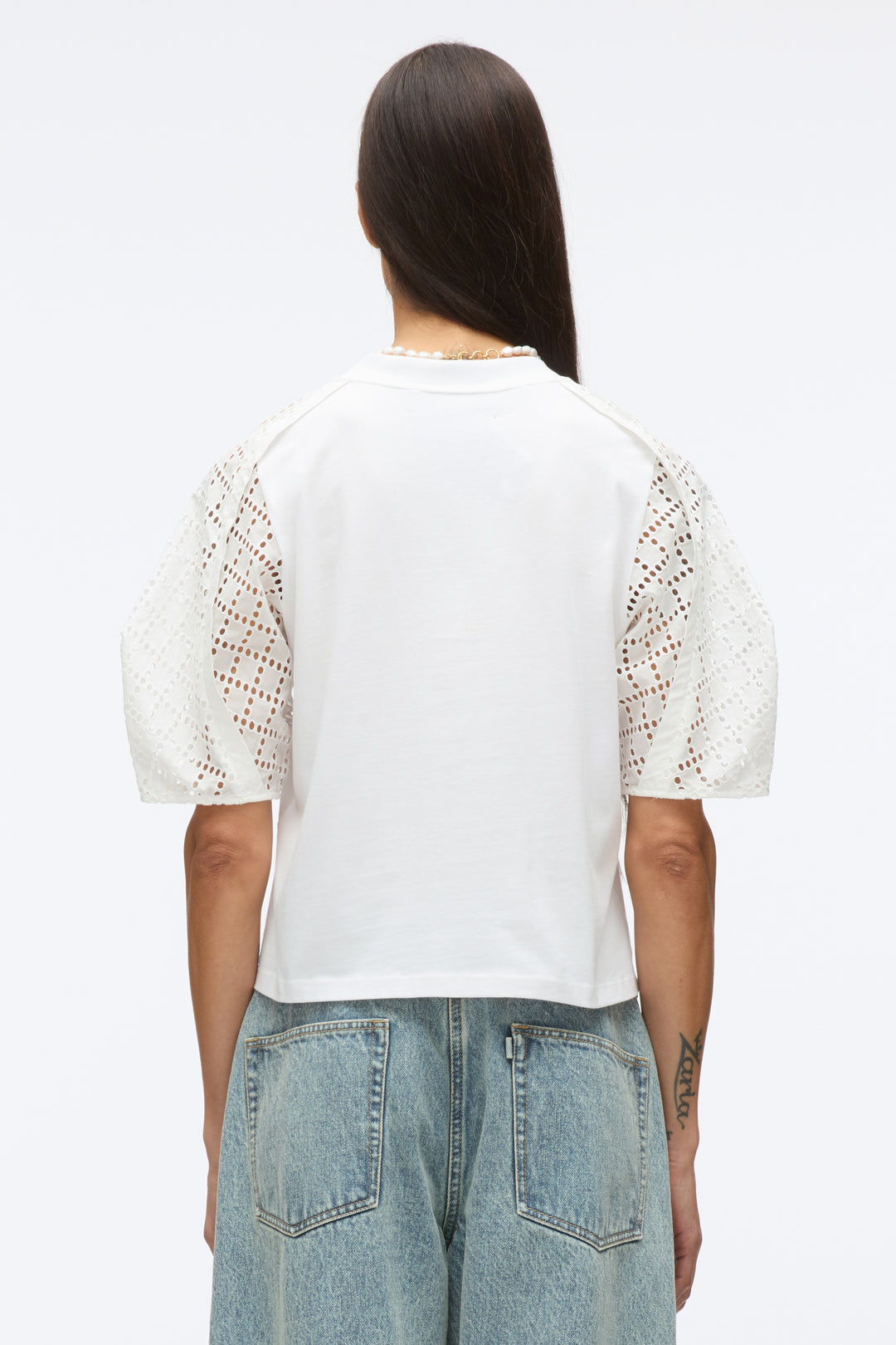 Broderie Anglaise Combo Tee