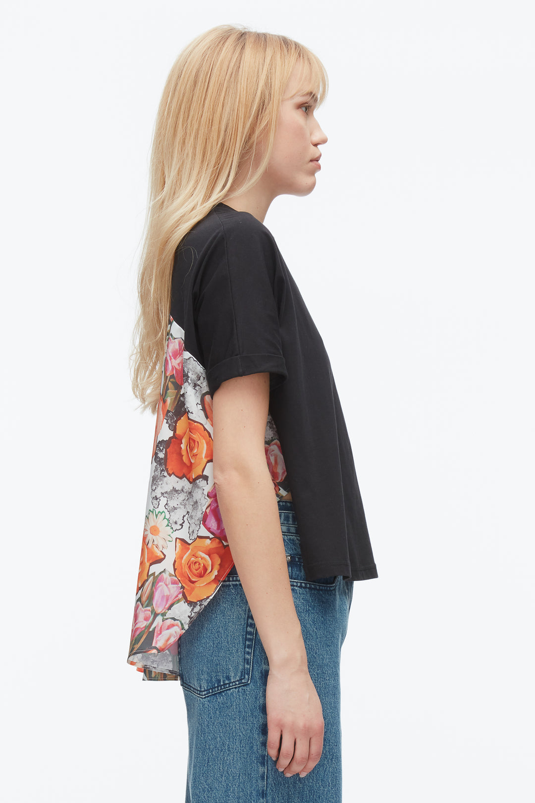 Short Sleeve Tee with Floral Collage Combo