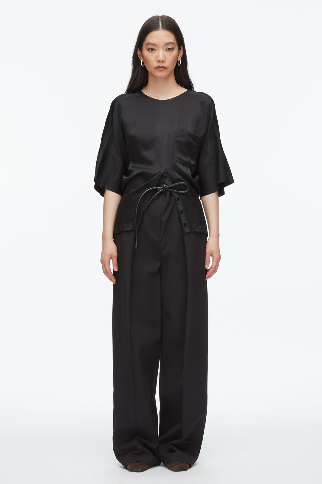 Short Sleeve Top with Button Placket