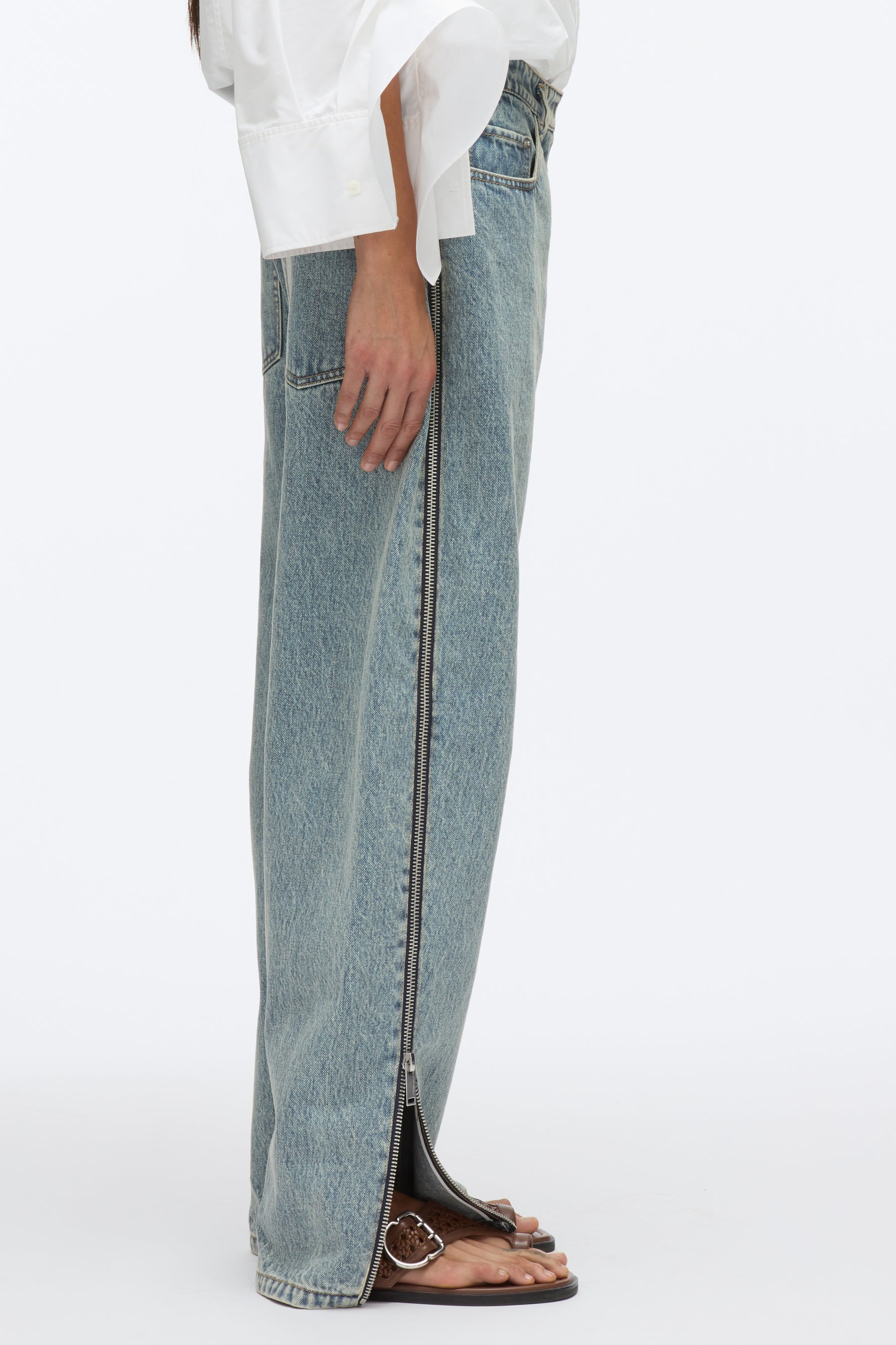 Curve Denim Petite Pant with Zippers