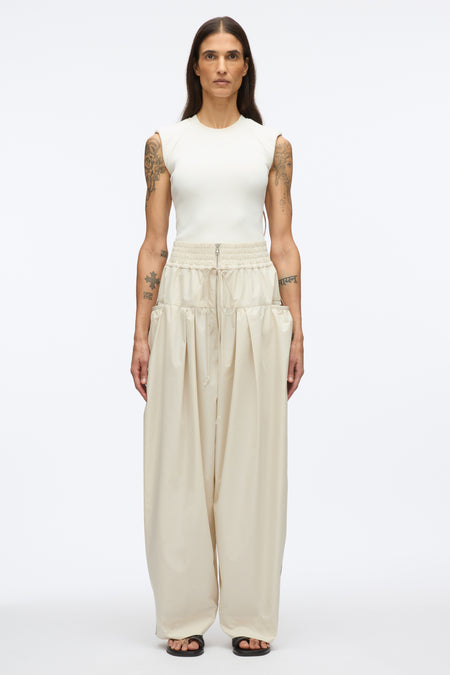 Double Pleat Wide Cropped Pant