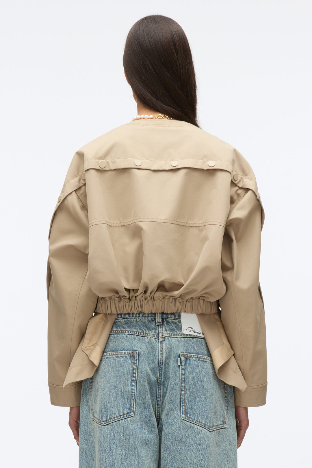 Cargo Jacket with Flounce Hem
