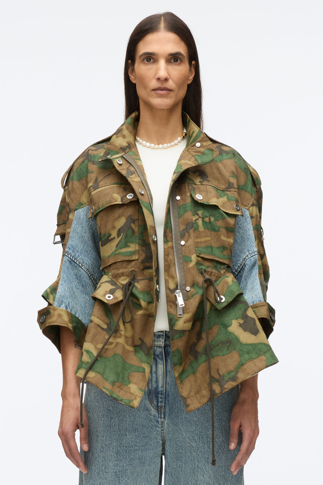 Patchwork Camo Cinched Jacket
