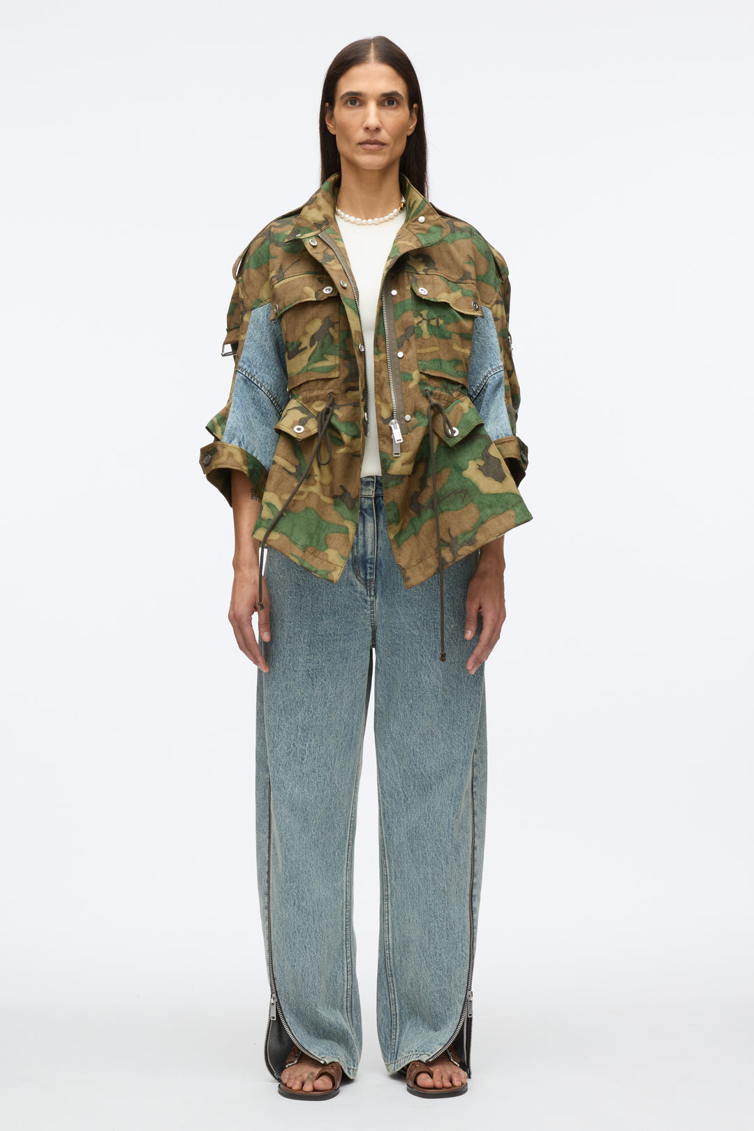 Patchwork Camo Cinched Jacket