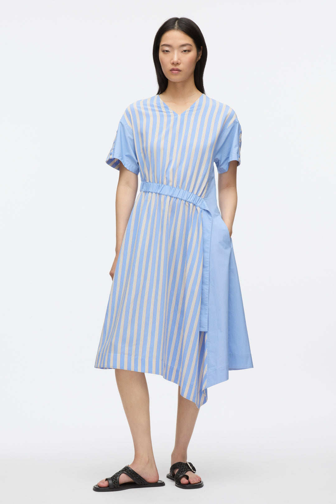 V-Neck Dress with Elasticated Waist