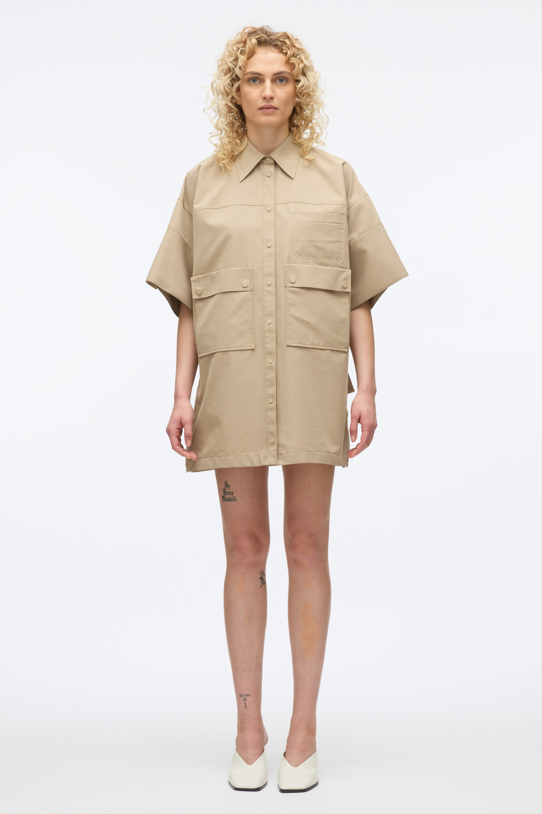 Cargo Mini Shirt Dress