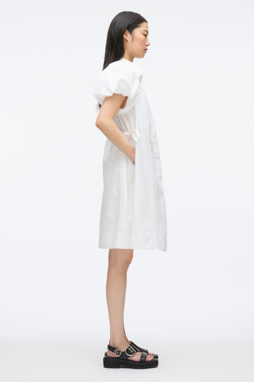 Puff Sleeve Short Shirt Dress