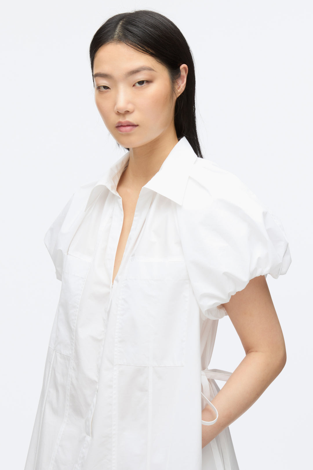 Puff Sleeve Short Shirt Dress