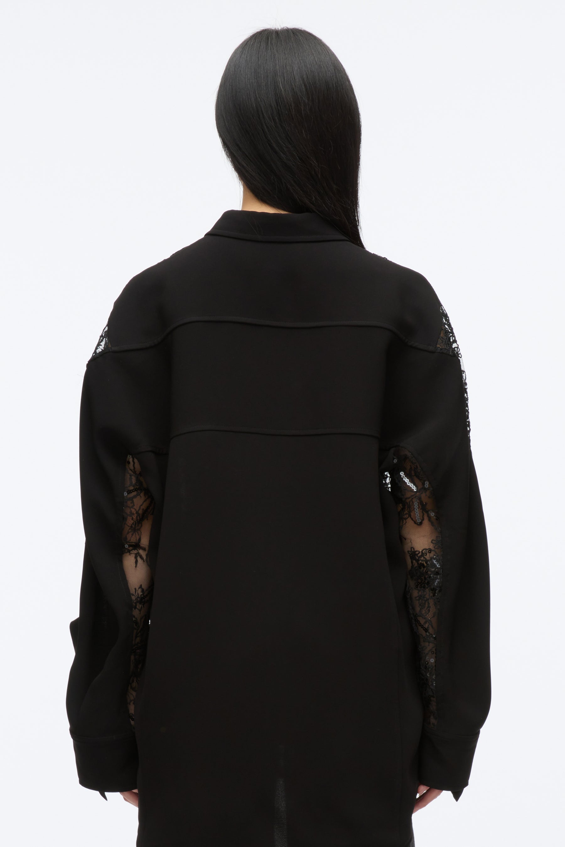 Sequin Lace Oversized Shirt