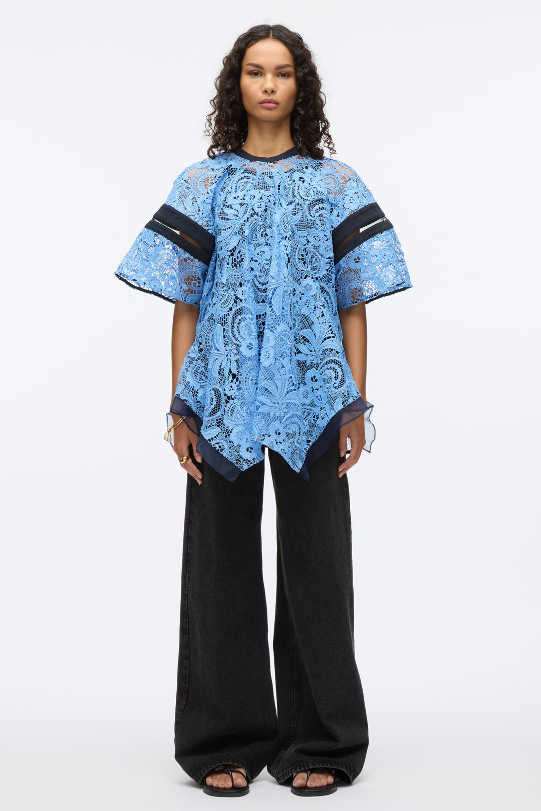 Embroidered Lace Handkerchief Top