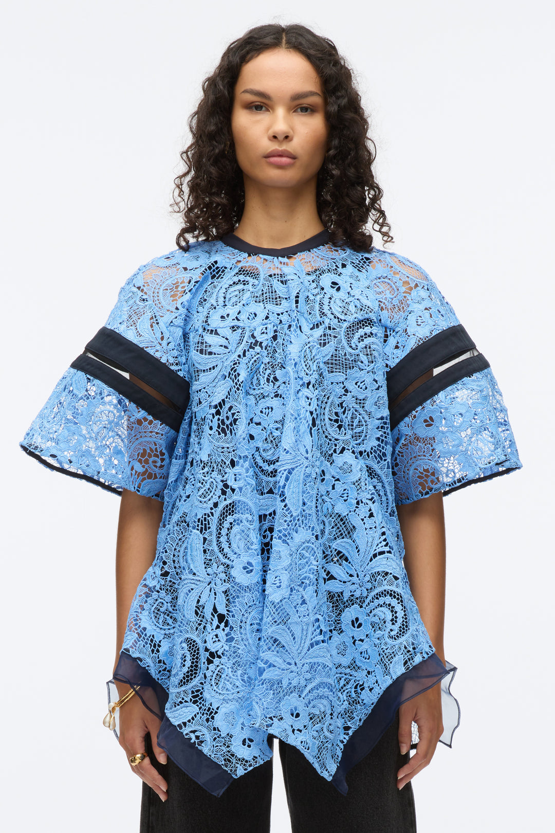 Embroidered Lace Handkerchief Top