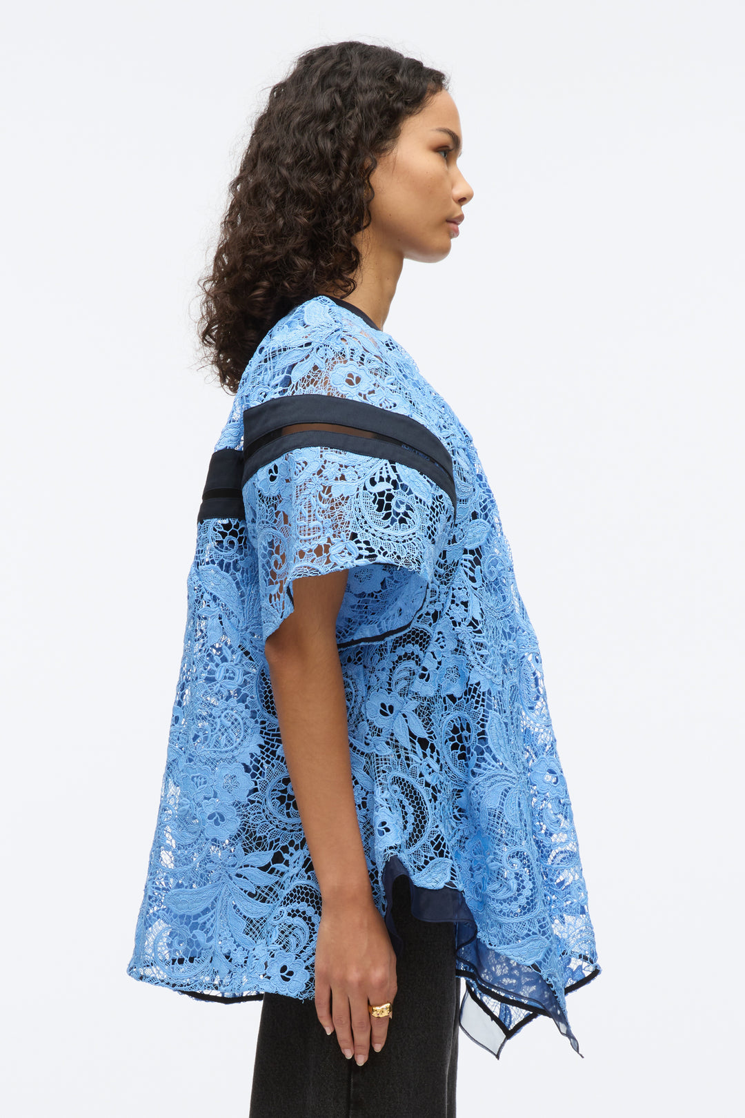 Embroidered Lace Handkerchief Top