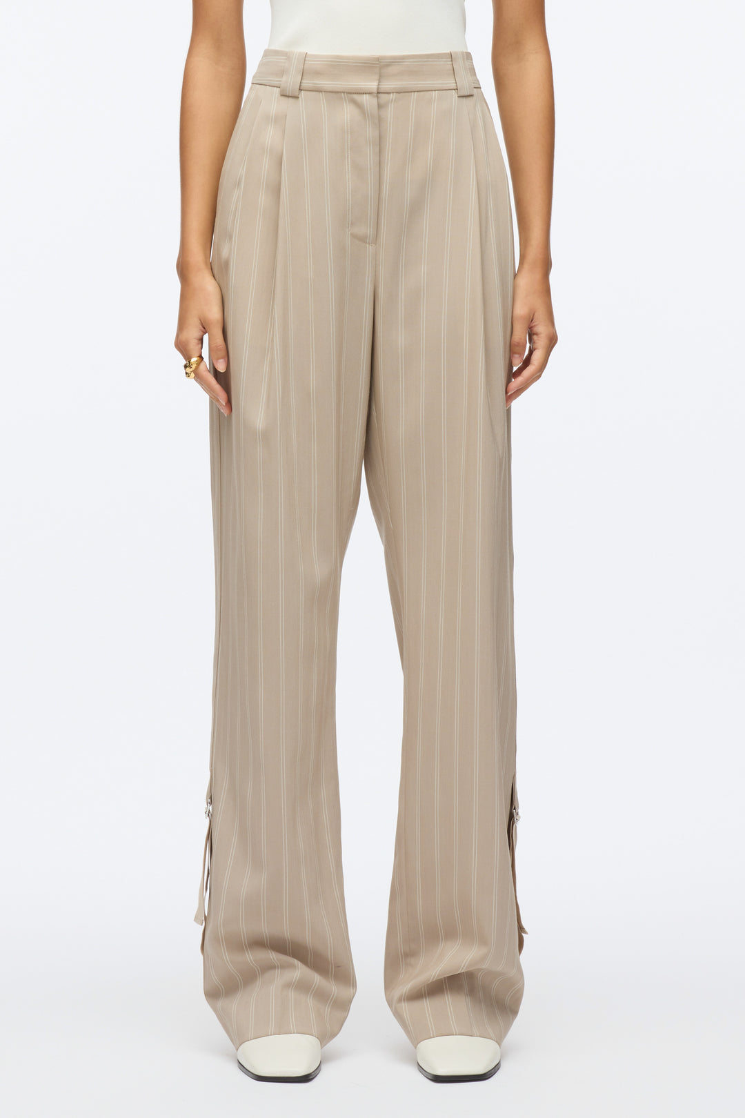 Fluid Pinstripe Single Pleat Pants