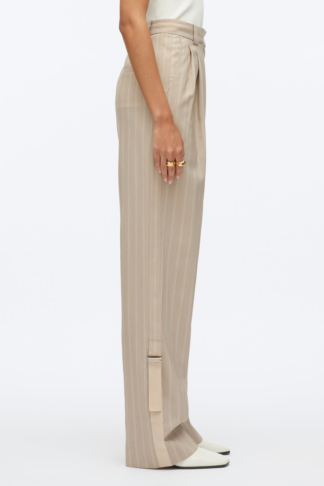 Fluid Pinstripe Single Pleat Pants