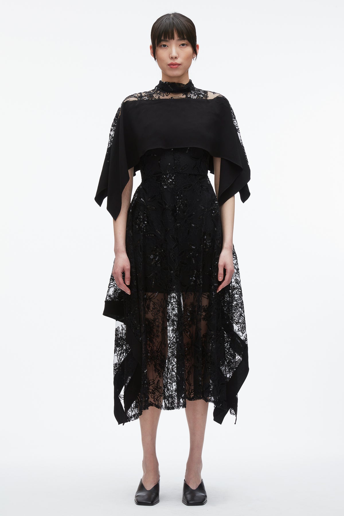 lace flounce dress Catherines Women's Plus Size Shirred Lace Flounce Dress