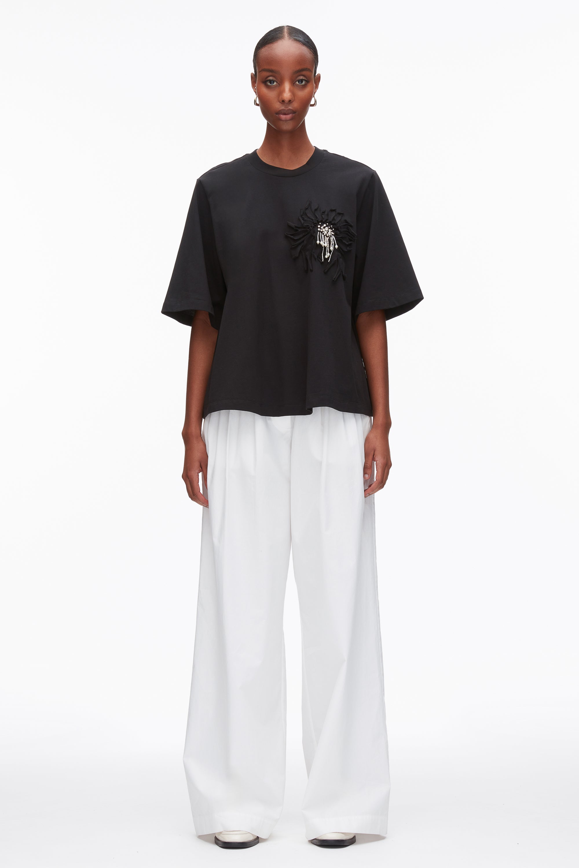 Trapeze T-Shirt with Floral Appliqué – 3.1 Phillip Lim