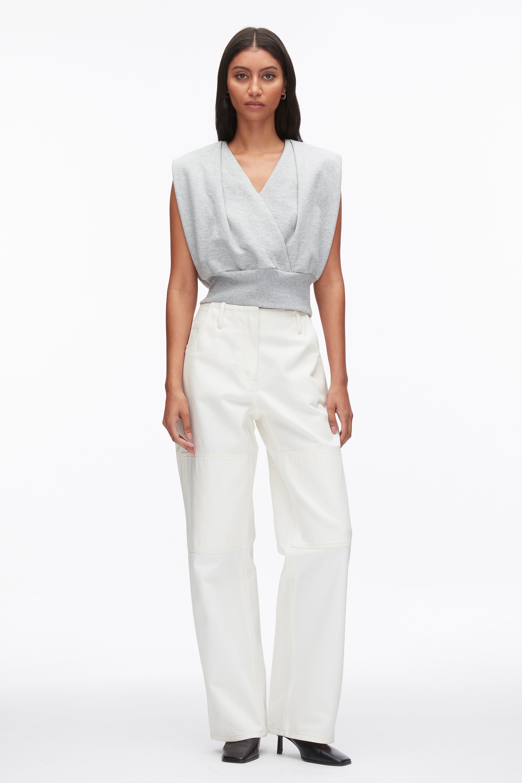 Draped Sleeveless French Terry Top marked down 70%