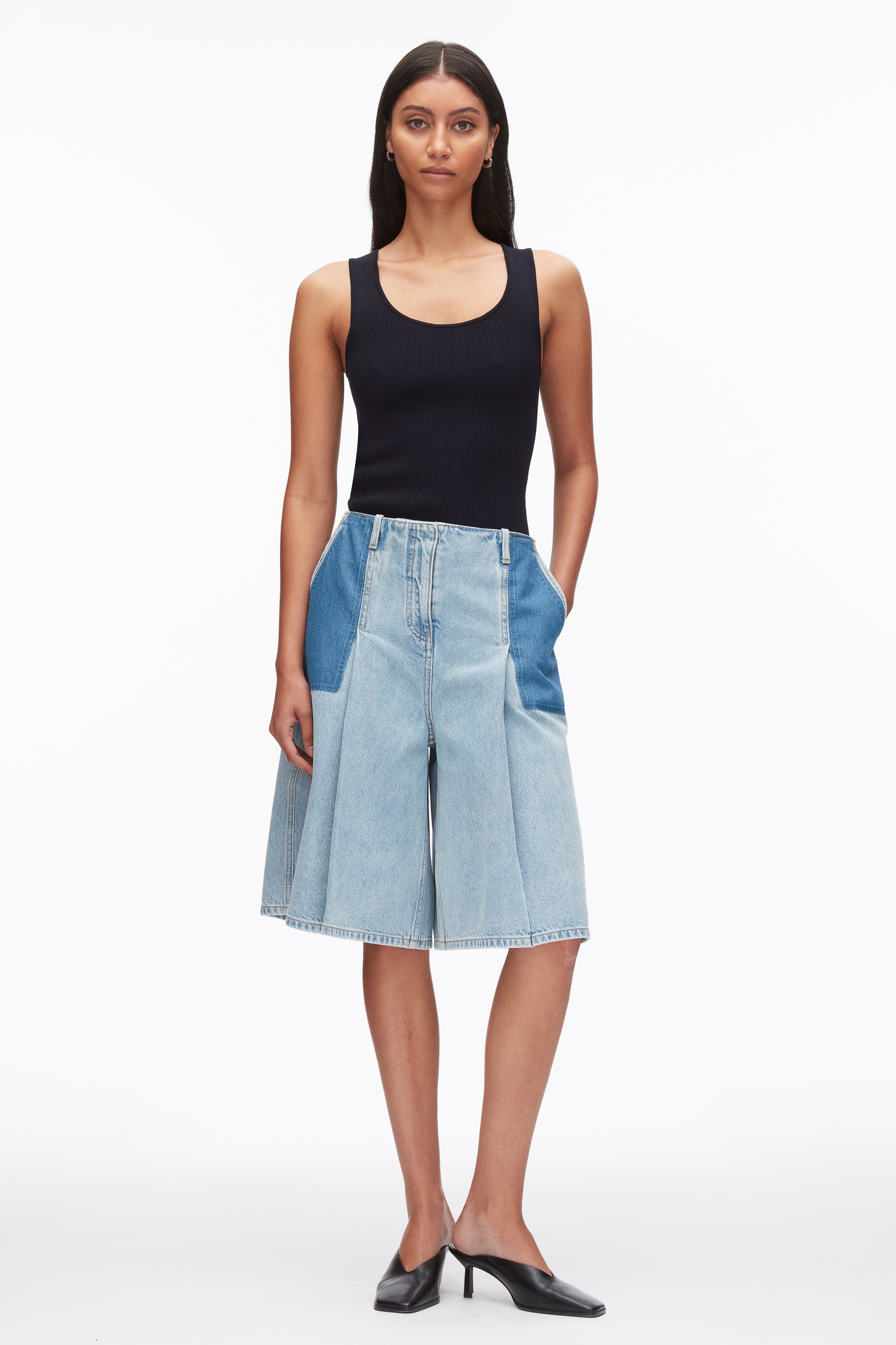 Ghost Patch Lightweight Denim Bermuda Shorts