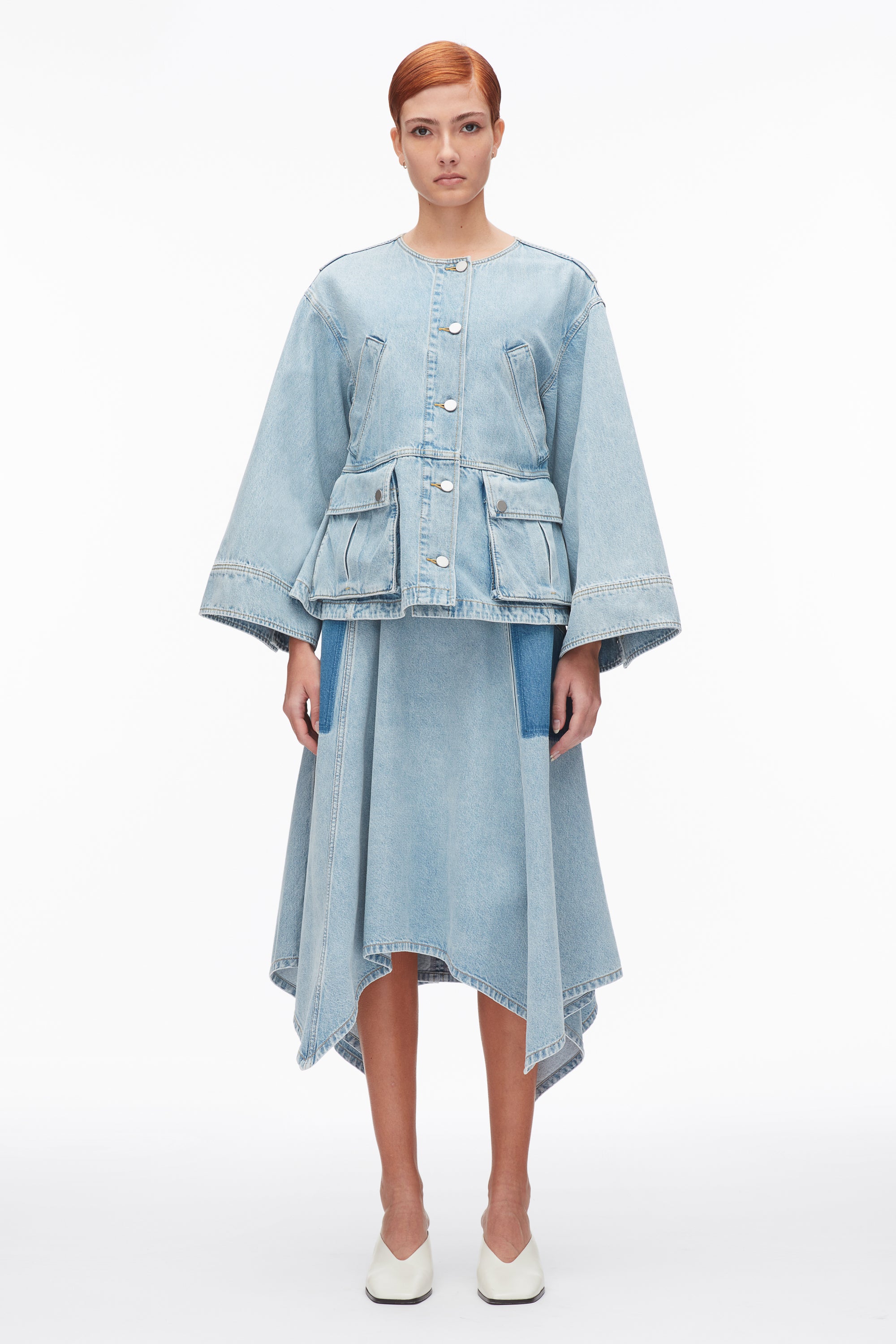 Collarless Trapeze Denim Jacket – 3.1 Phillip Lim