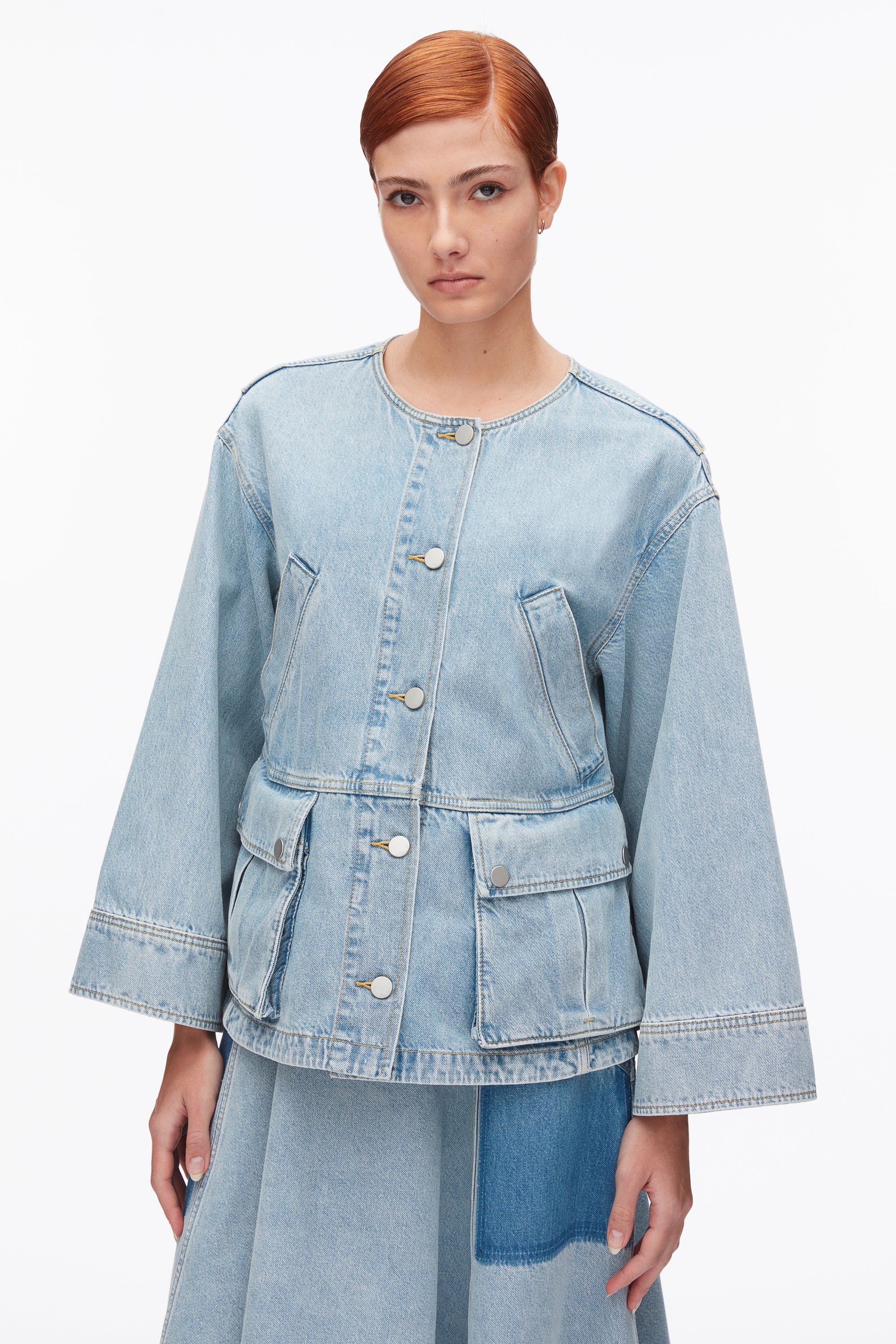 Collarless Trapeze Denim Jacket – 3.1 Phillip Lim