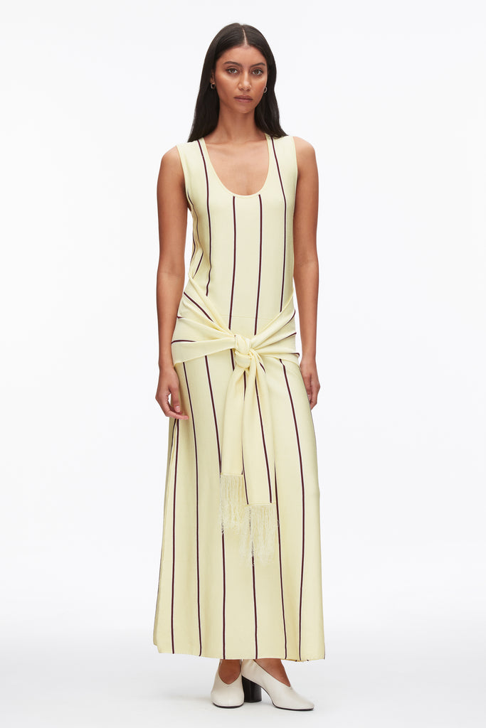 Stripe Midi Dress with Fringe Waist Tie – 3.1 Phillip Lim