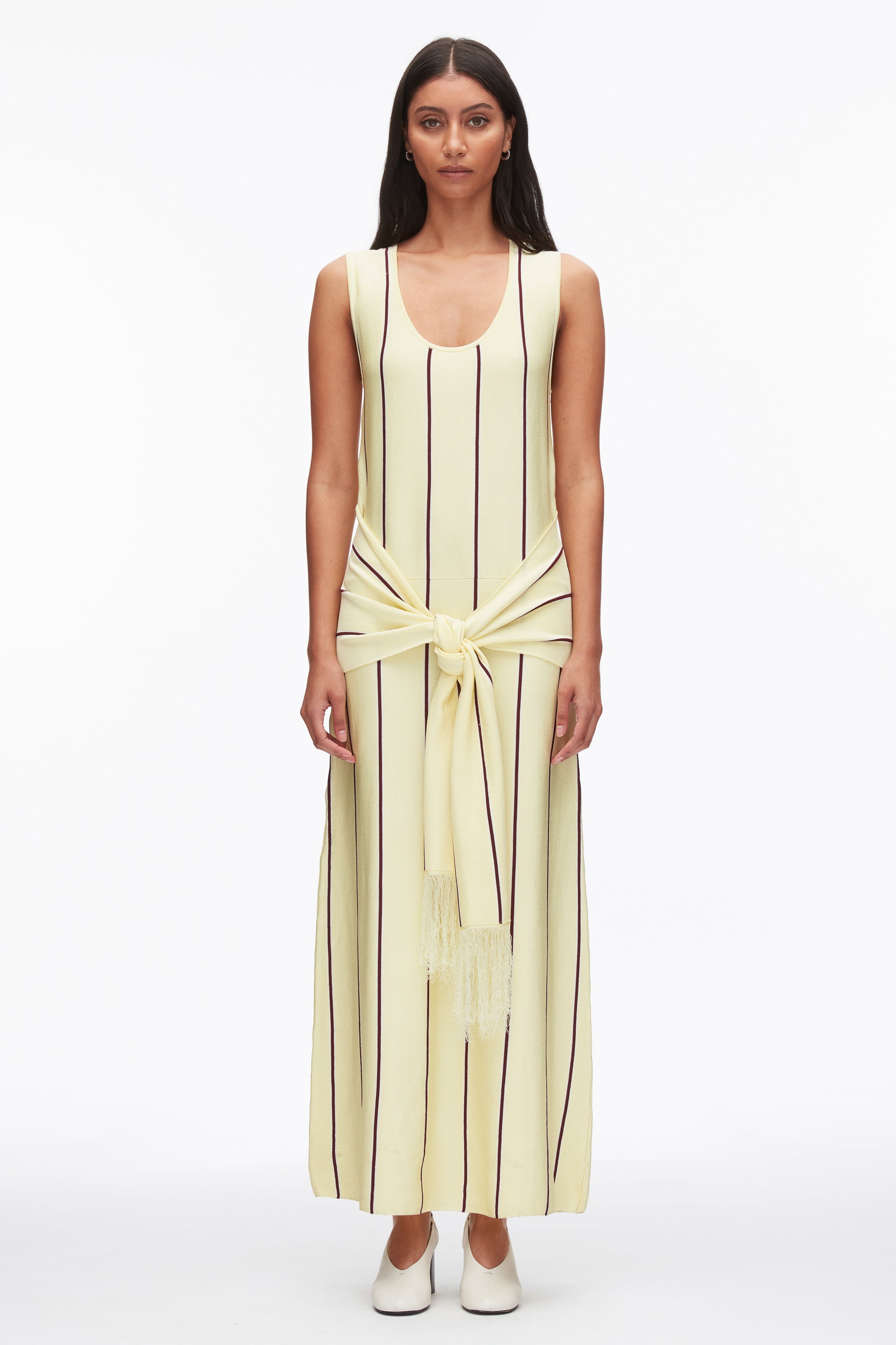 Stripe Midi Dress with Fringe Waist Tie – 3.1 Phillip Lim