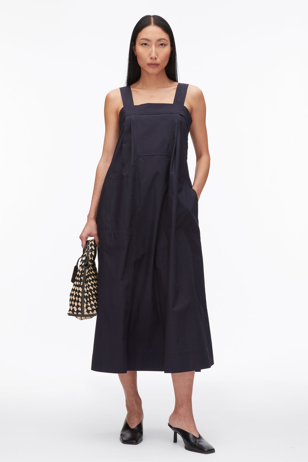 structured cotton midi dress Black off Shoulder Midi Dress With Bow Back, Cotton Corset Cocktail Look for Women