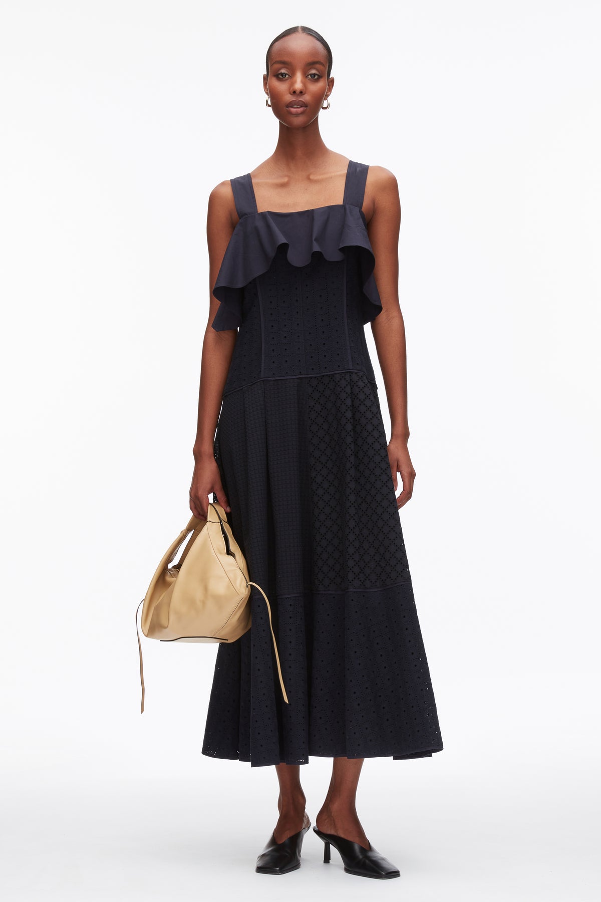3.1 Phillip Lim Sleeveless Broderie Anglaise Midi Dress, White, Women's, 0