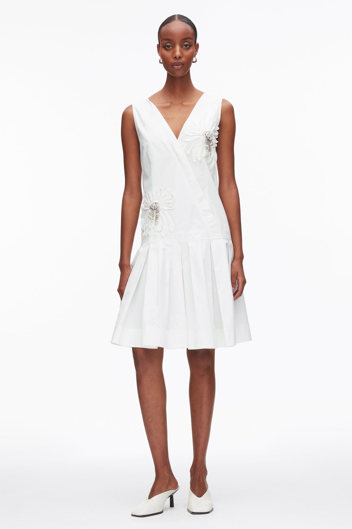 embroidered tank dress Floral Embroidered Tank Maxi Dress