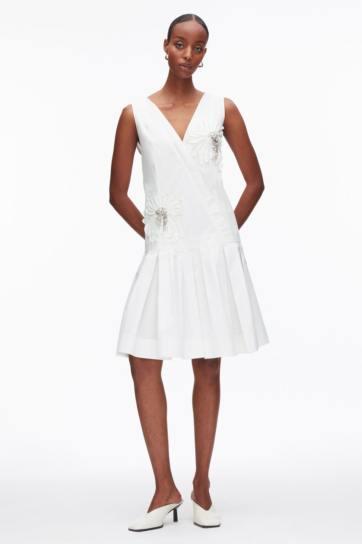 Draped Tank Dress with Floral Appliqué – 3.1 Phillip Lim