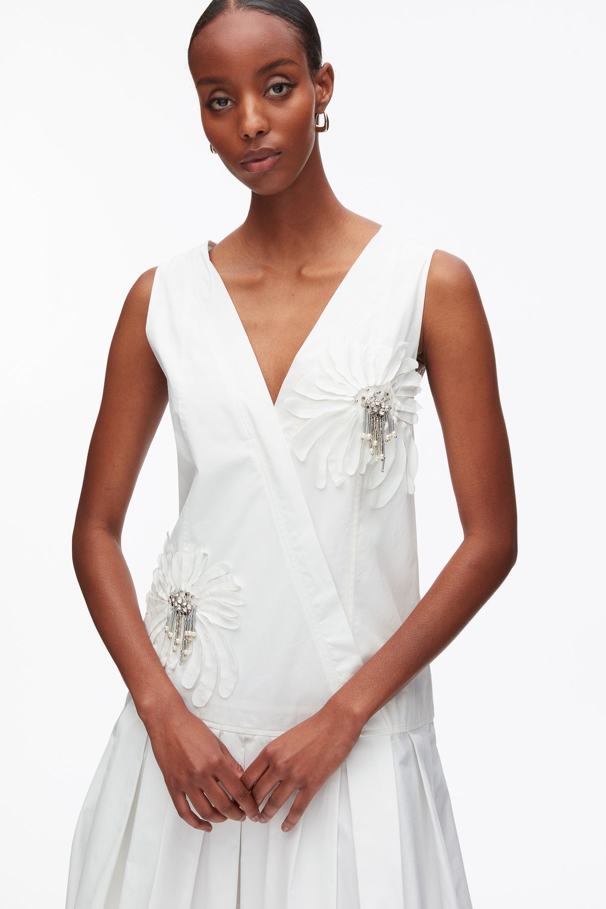 Draped Tank Dress with Floral Appliqué – 3.1 Phillip Lim