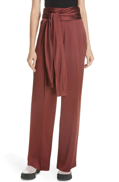 Crepe Pant With Waist Tie